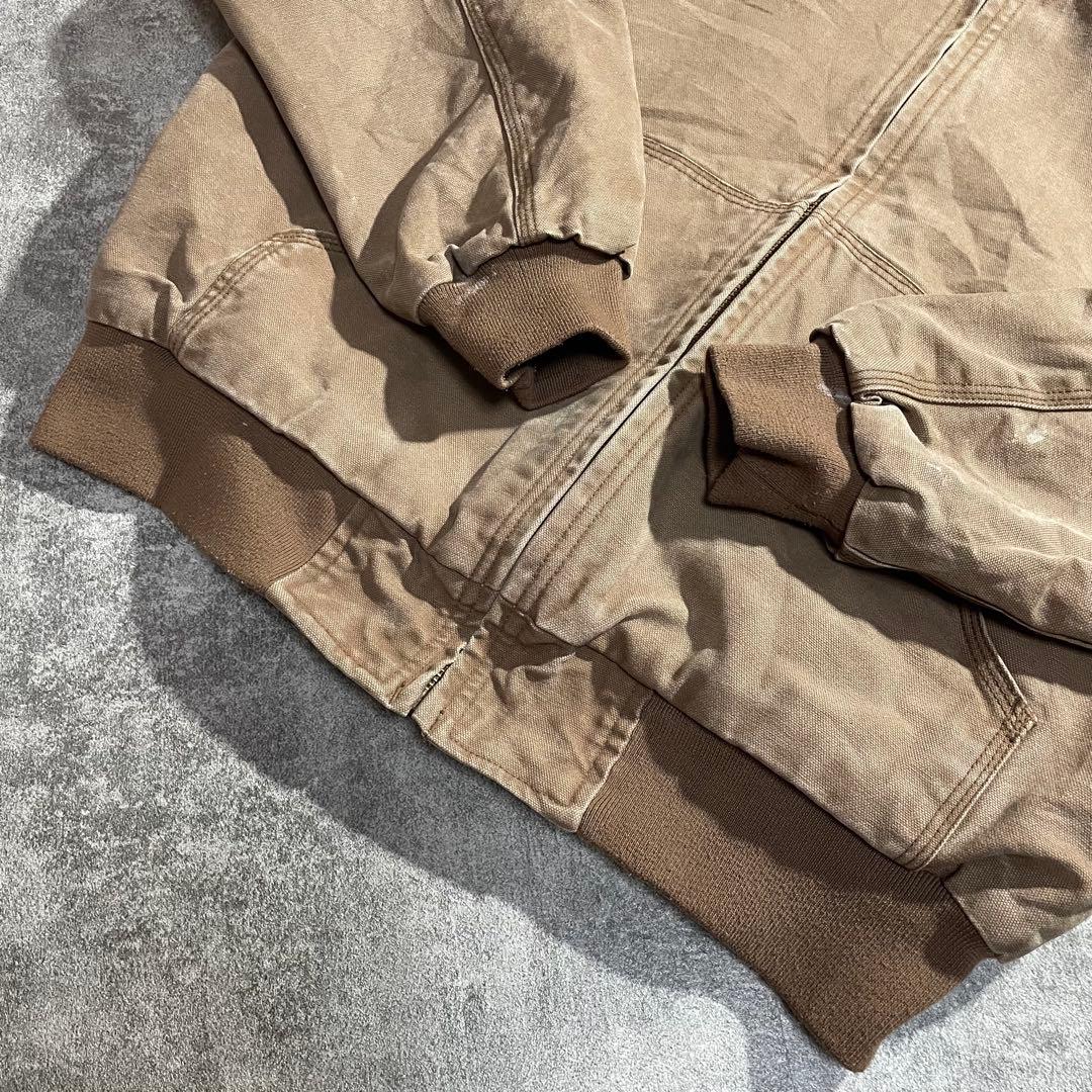 90-00sUSA古着アクティブジャケットダック生地キャラメル色Lサイズフェード