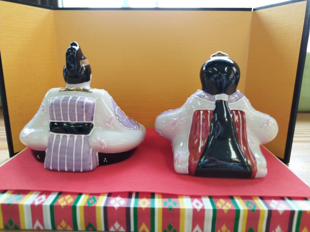 【再値下げ】新品　九谷焼　３号雛人形　花むらさき　ひな祭り