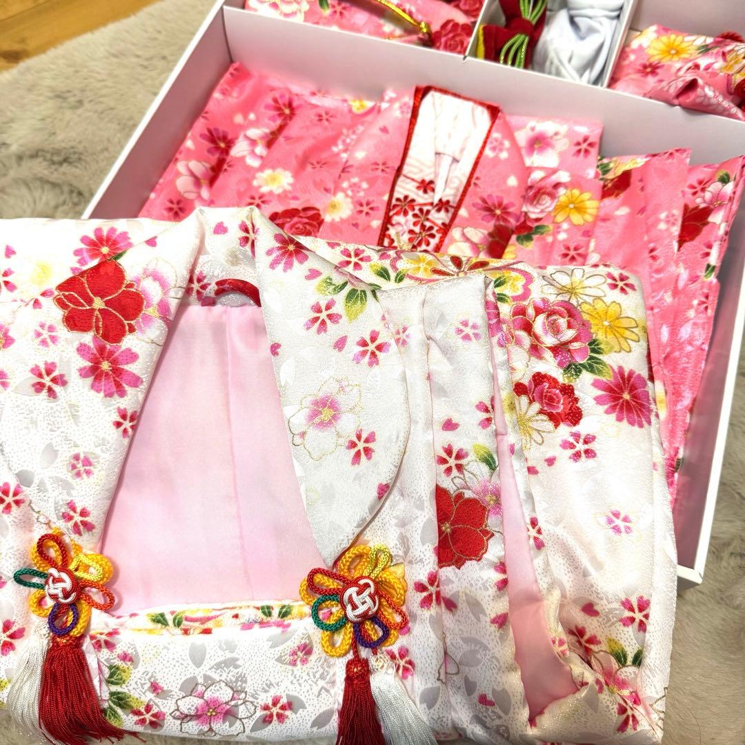 七五三 3歳女の子　ピンク花柄着物セット