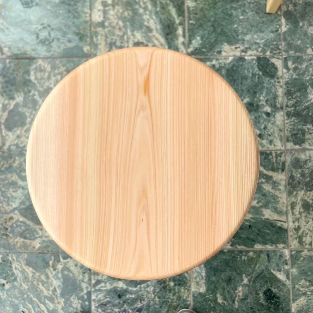 みかん　国産ひのき　木製スツール　カウンターチェアー　丸椅子　3脚