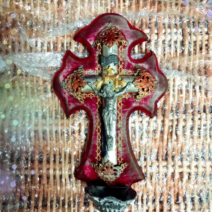 十字架,イエスキリスト,マリア,壁掛け,聖水盤,骨董品,呪物、呪物コレクション