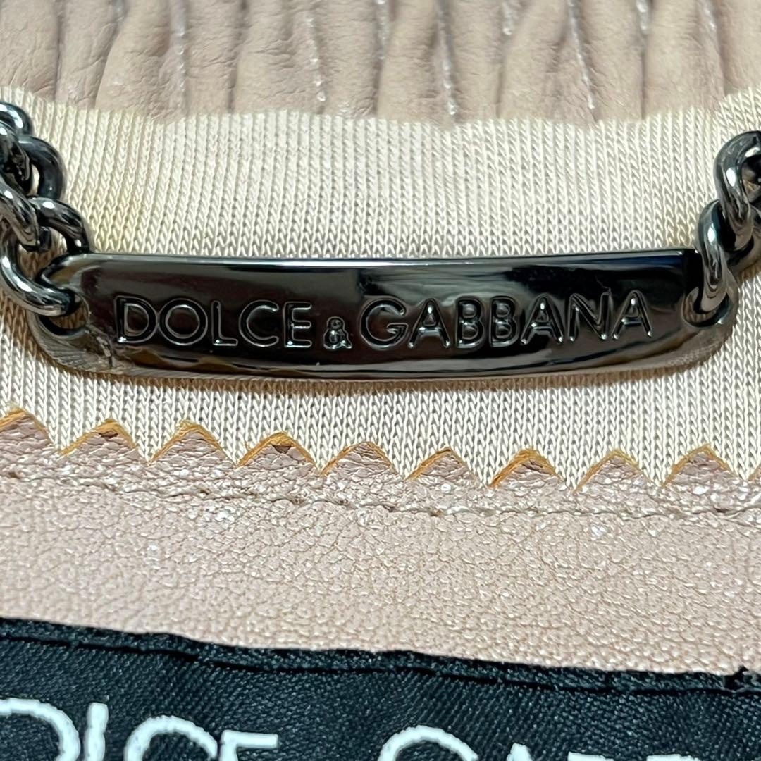 【希少】ドルチェアンドガッバーナ　ラムレザーレース切替ジャケット　ピンクベージュ