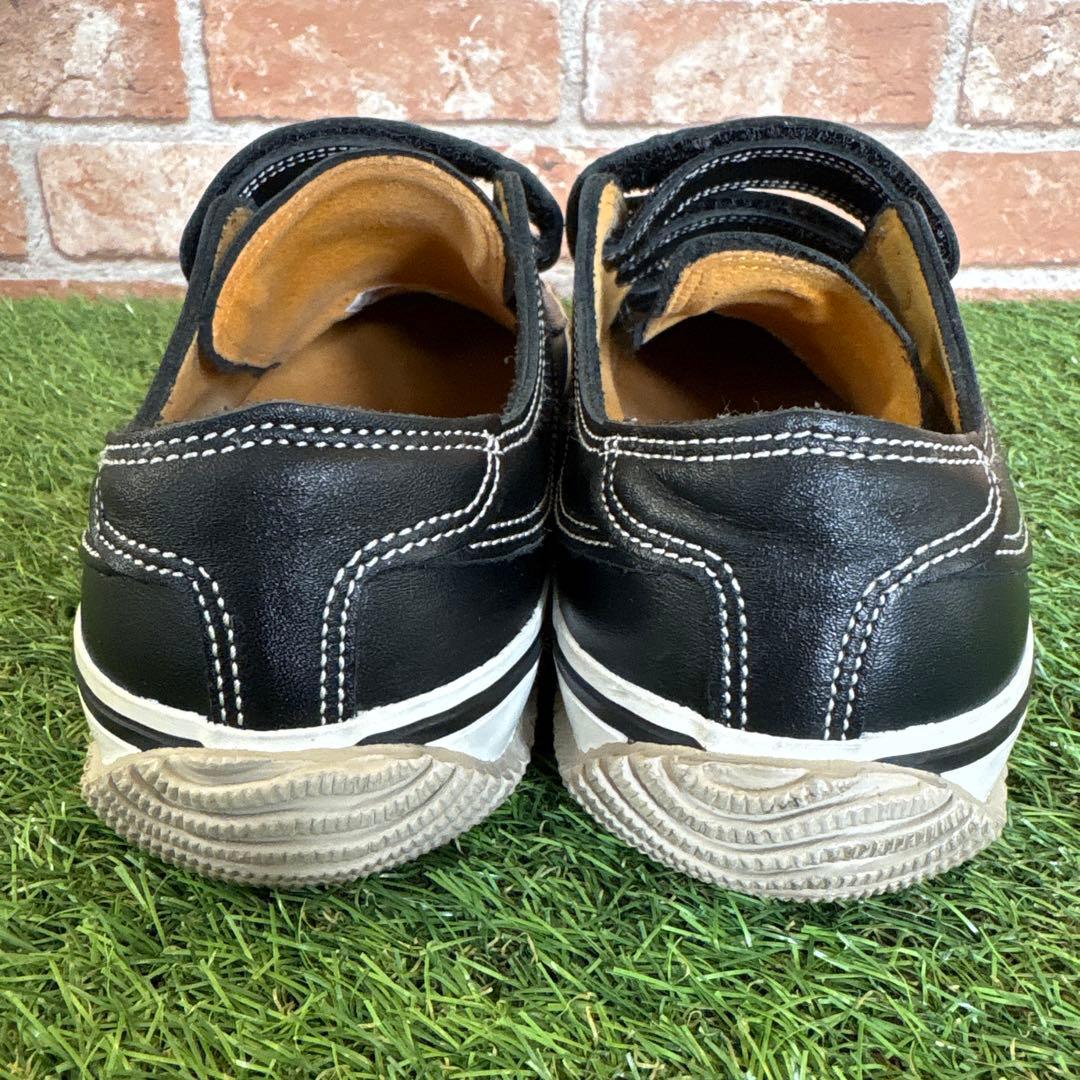 SPINGLEMOVE ベルクロ ブラック レザー スニーカー SPM-211