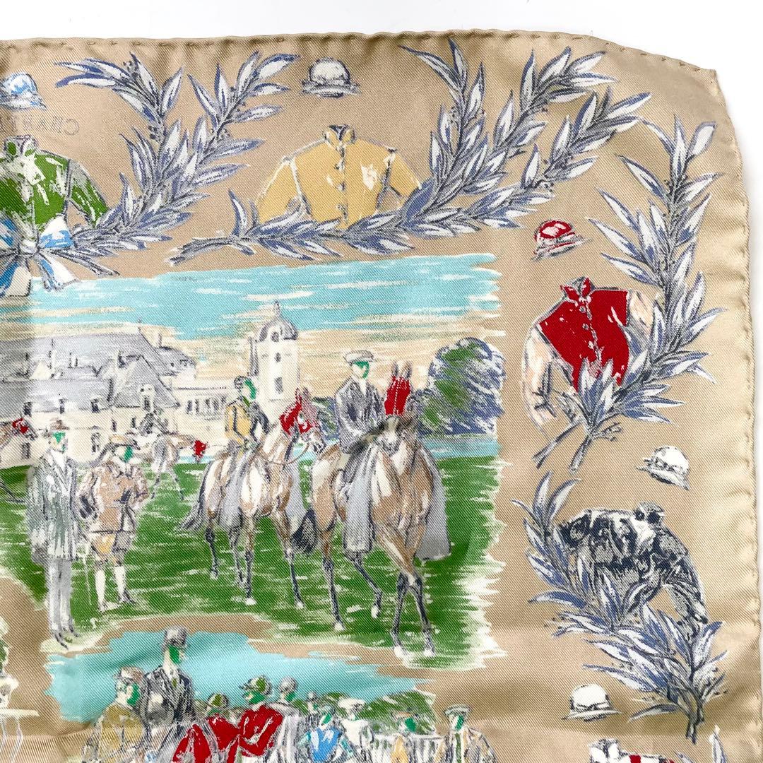 エルメス　カレ40　CHANTILLY　競馬場　シルク　43cm スカーフ　　M