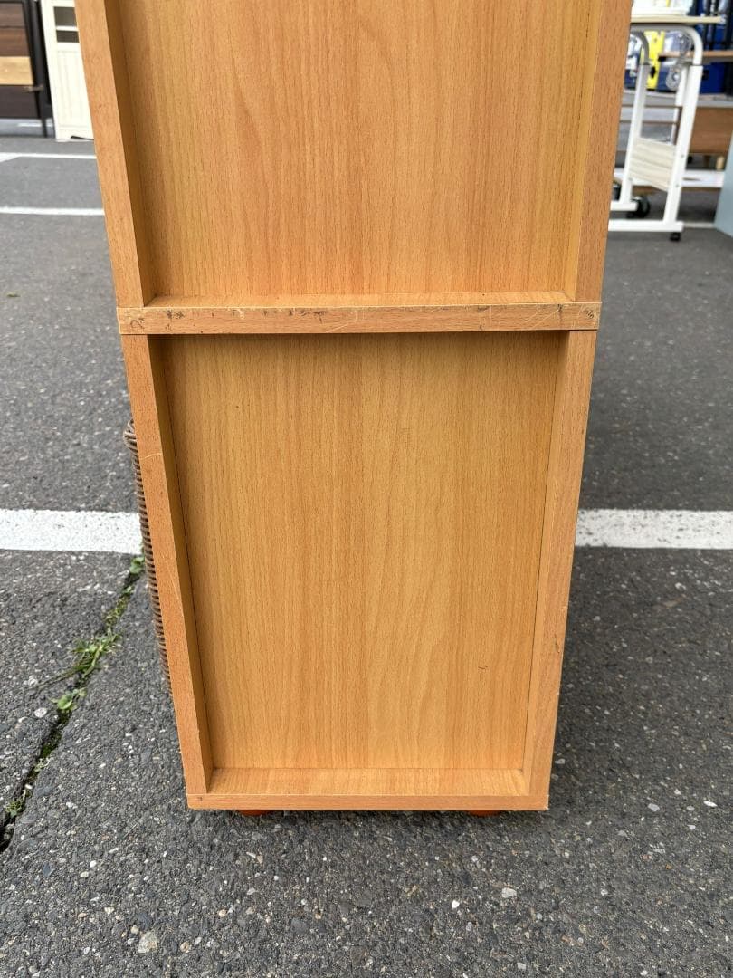 スタッキングシェルフ ラタン角型バスケット3個付き