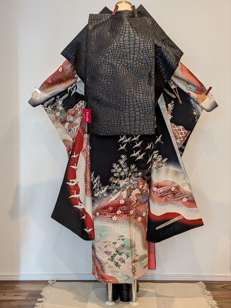 Kyoka様 振袖フルセット 身丈169裄65 豪華振袖 金彩 暈し染め 黒