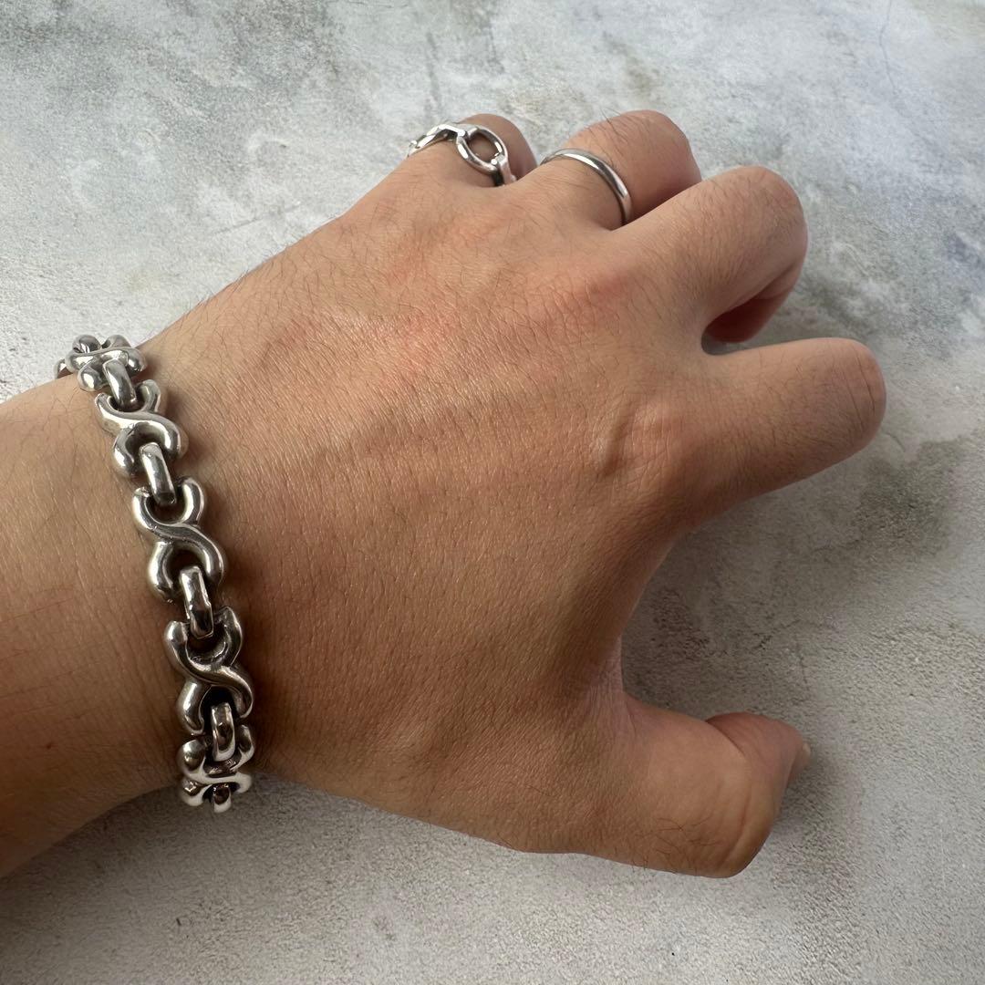 ヴィンテージ カーブチェーンブレスレット シルバー925 メキシコ製