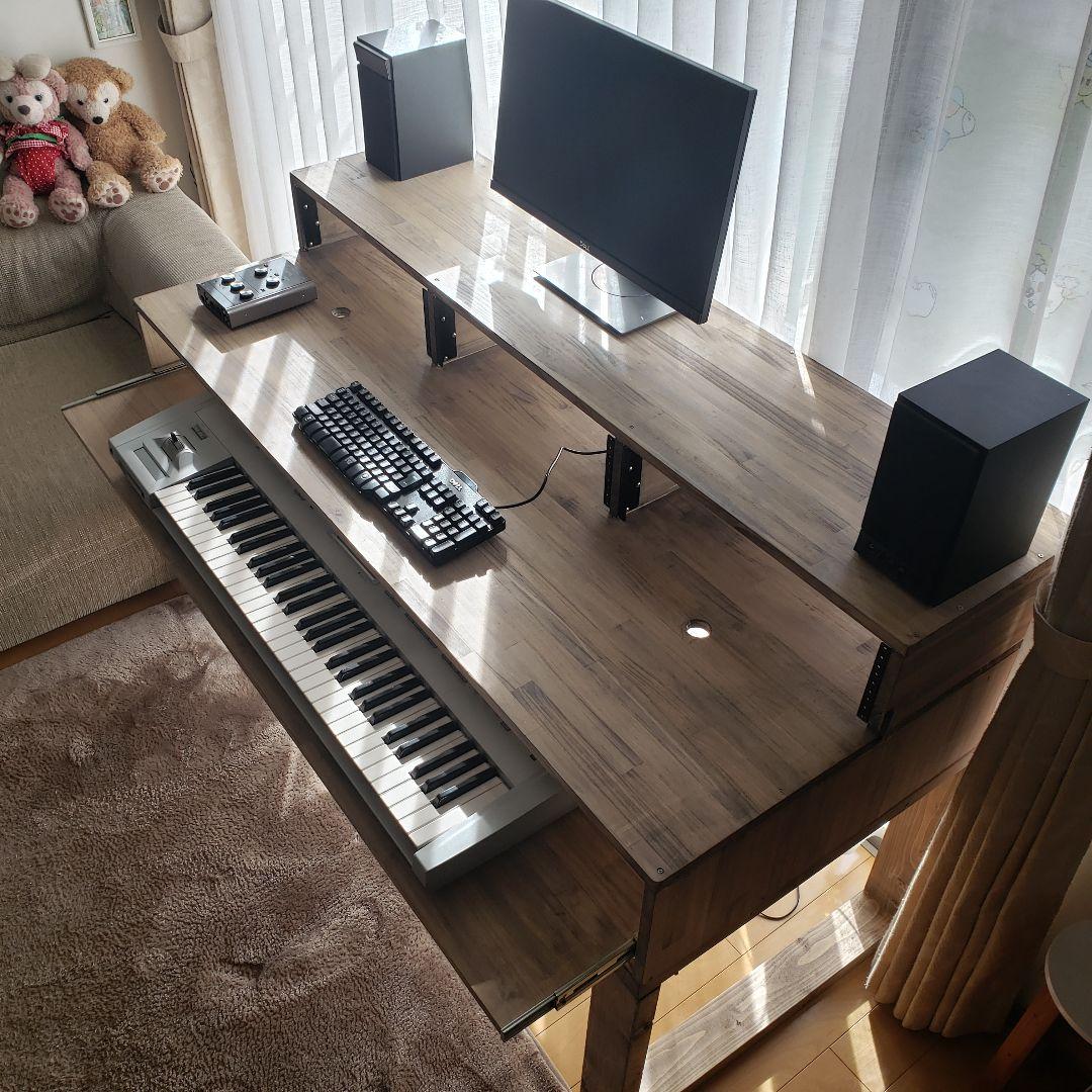 DTMデスク　S-152-70　　スライドラック付き　キーボード　シンセサイザー