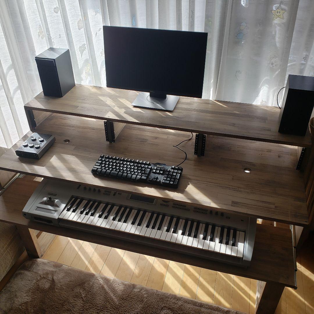 DTMデスク　S-152-70　　スライドラック付き　キーボード　シンセサイザー