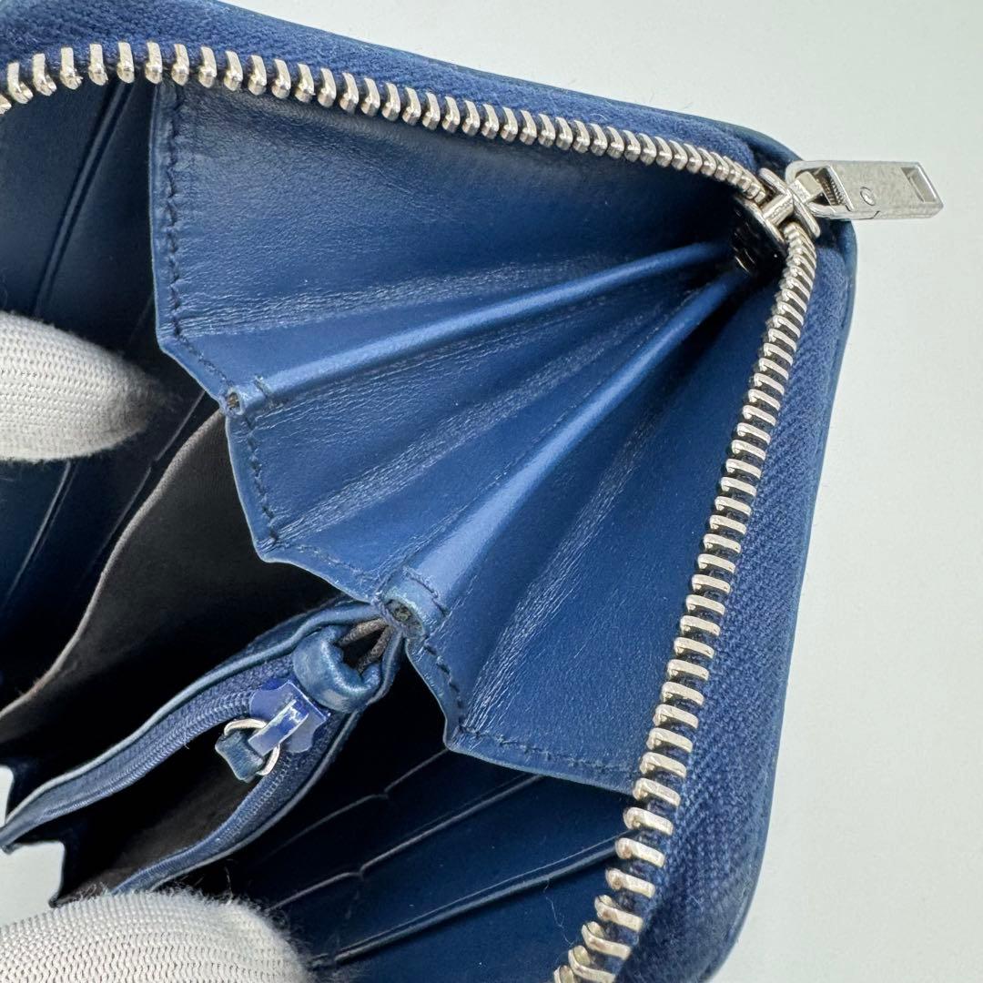 GUCCI グッチ ディアマンテ レザー ラウンド ジップ 長財布 ネイビー