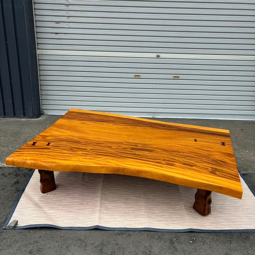 【送料込】天然木　一枚板　テーブル　座卓　無垢　木製　家具