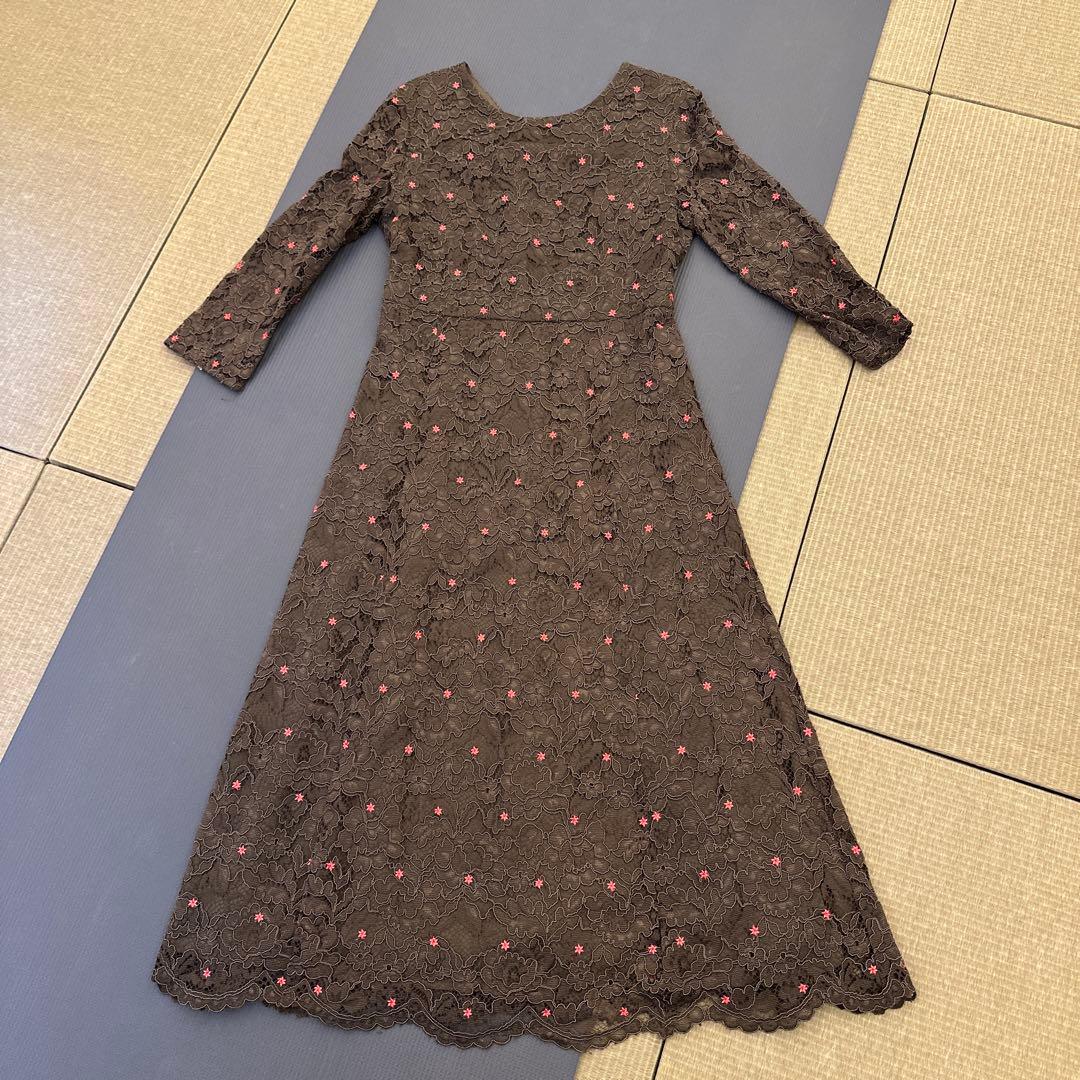 GRACE CONTINENTAL DAIAGRAMグレー　レースワンピース