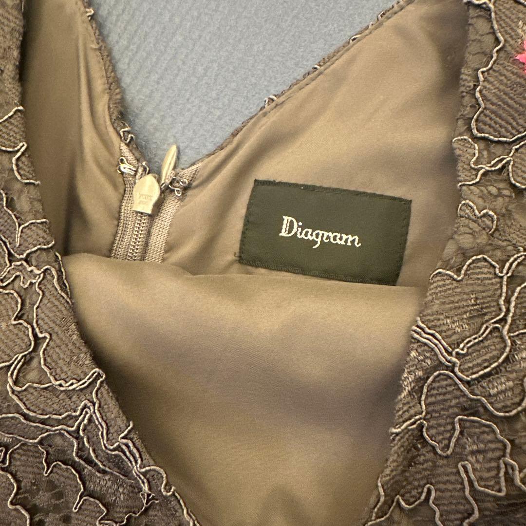 GRACE CONTINENTAL DAIAGRAMグレー　レースワンピース