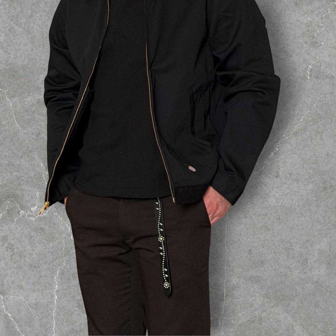 スタッズナローベルトエンドフラワーシルバー18mm32inch130cm