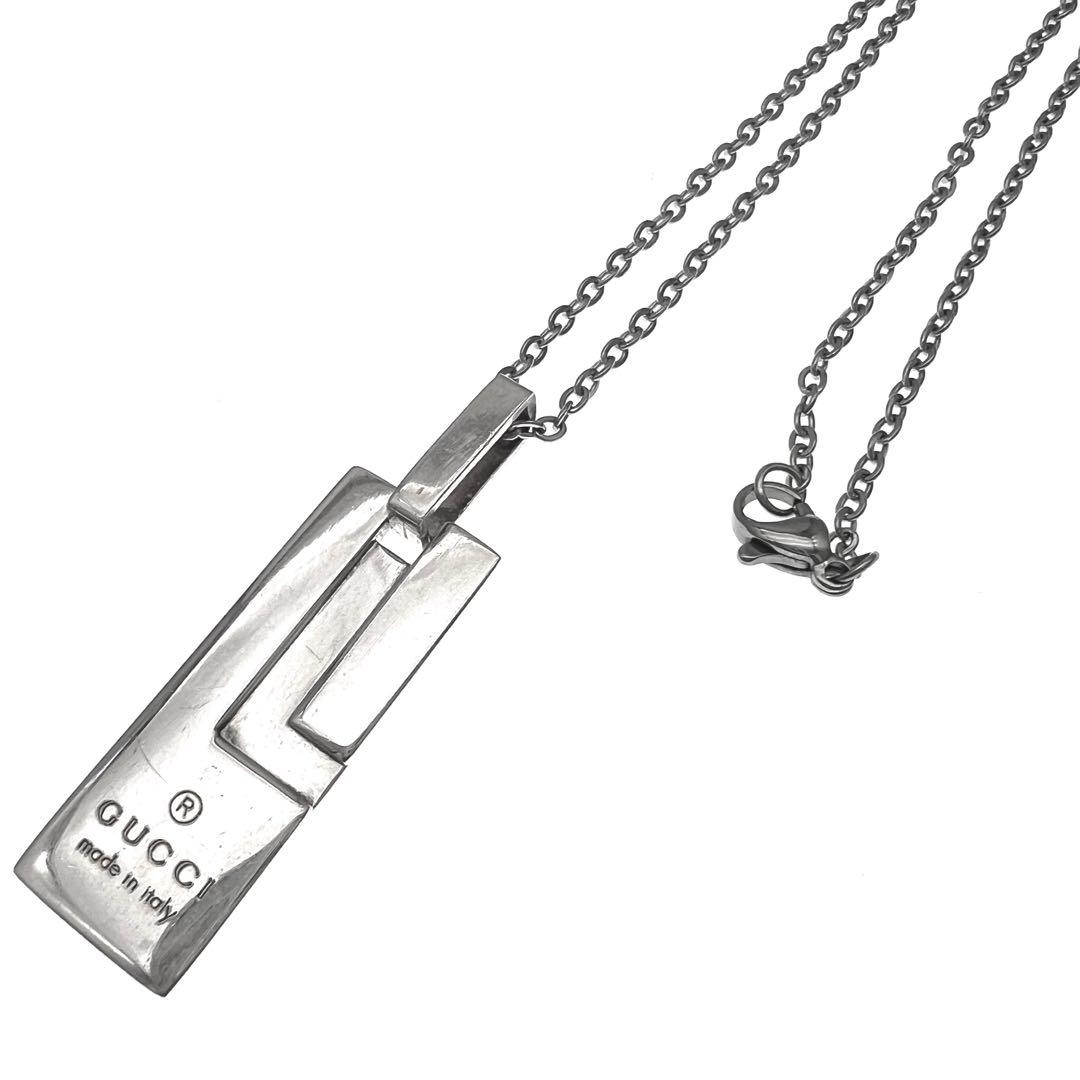 美品　GUCCI　グッチ　ネックレス　Gプレート　シルバー925　アクセサリー
