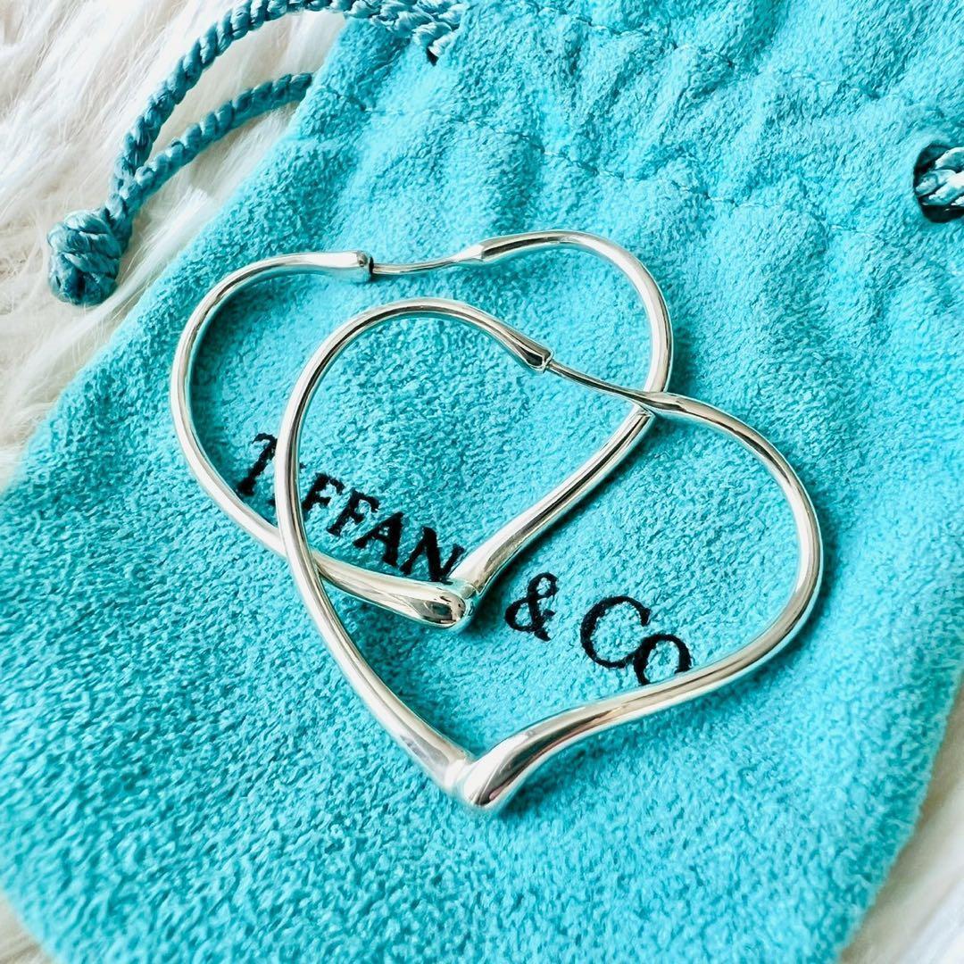 ✨極美品✨ティファニー　ピアス　オープンハート　フープピアス　ハート　Mサイズ