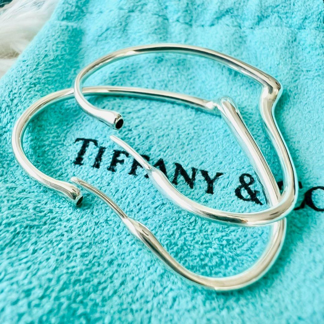 ✨極美品✨ティファニー　ピアス　オープンハート　フープピアス　ハート　Mサイズ