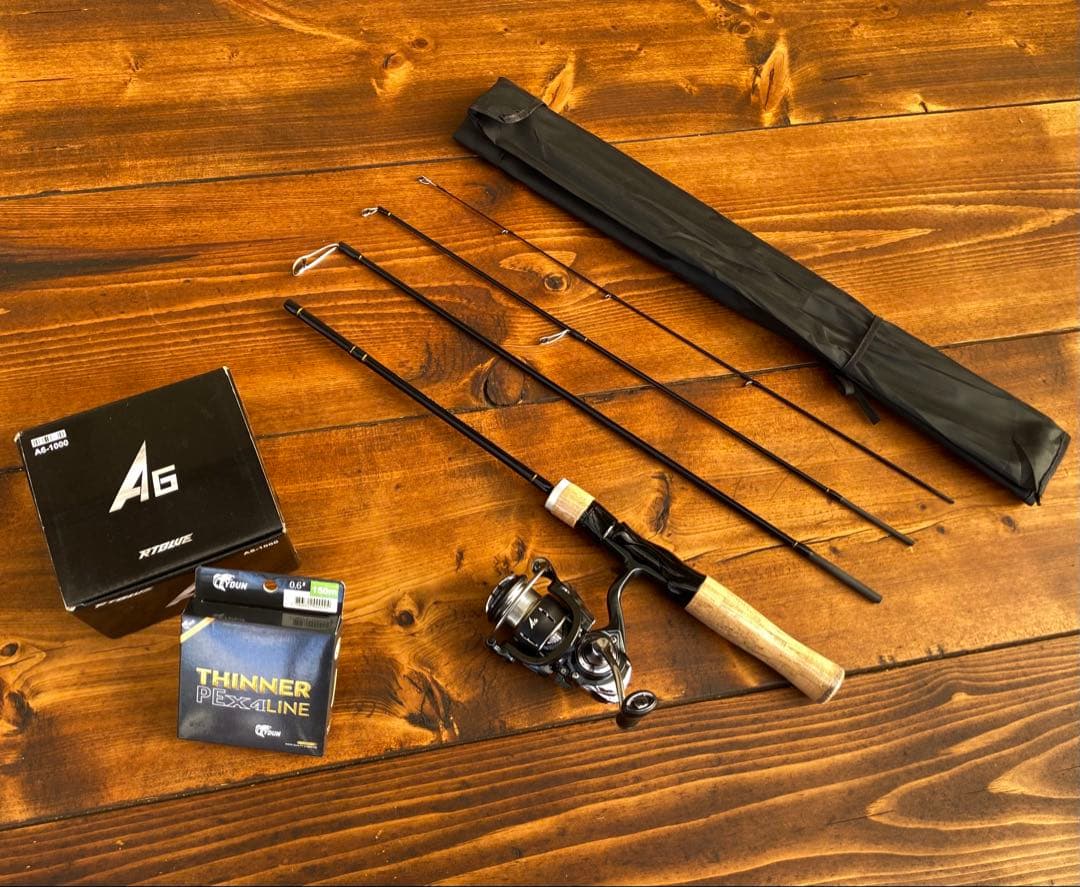 釣り竿セット　トラウトロッド　パックロッド　スピニングリール　長さ調節できる竿