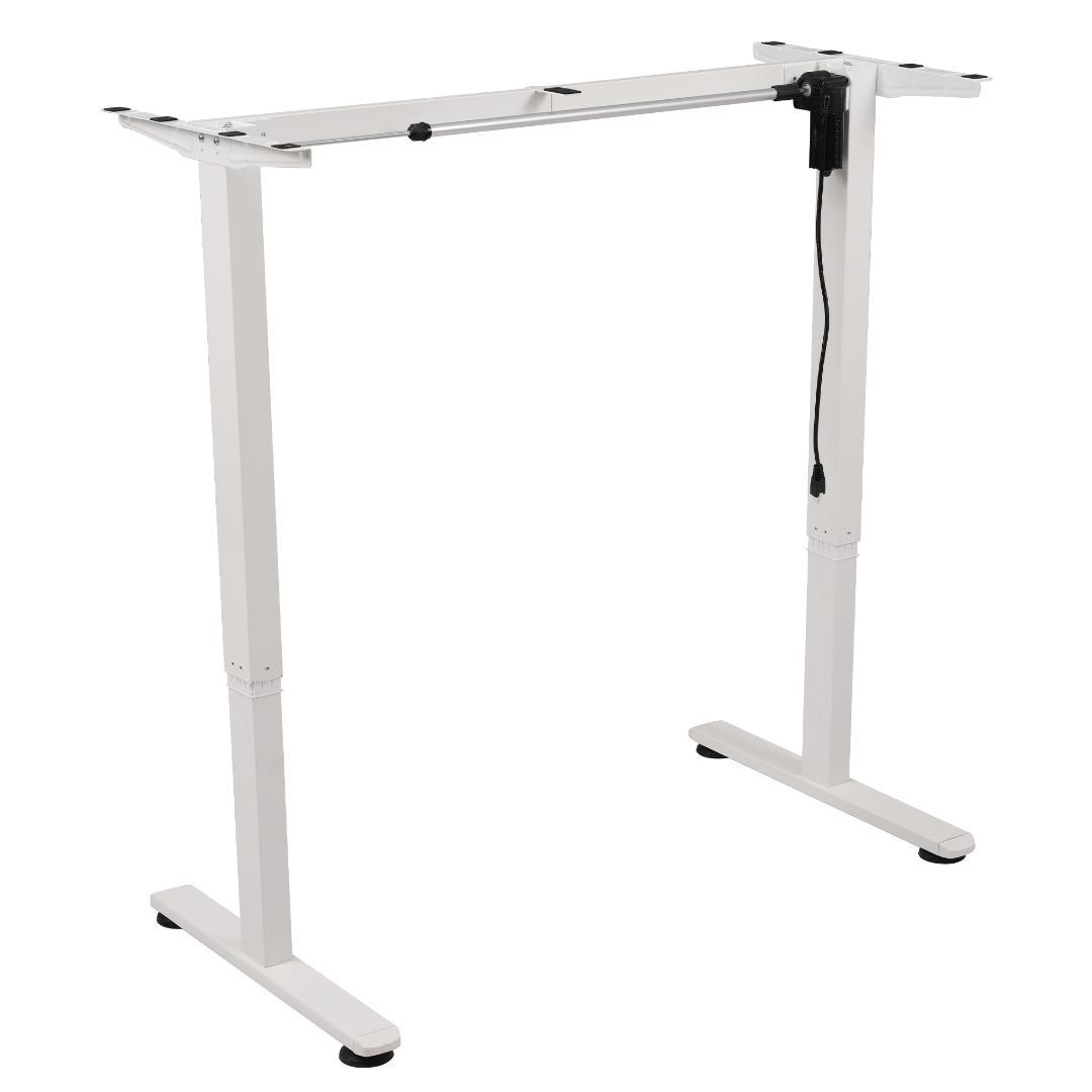 【ホワイト】電動昇降式デスク脚 デスク幅100cm～140cmの天板に対応