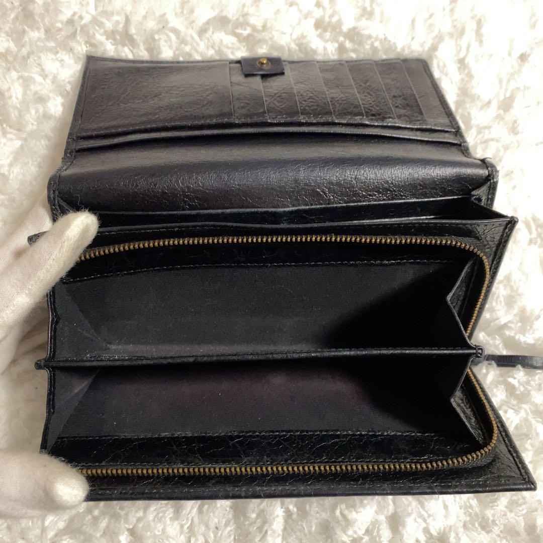 箱＆保存袋付き！BALENCIAGA 長財布 2つ折り シティ クラシック 黒