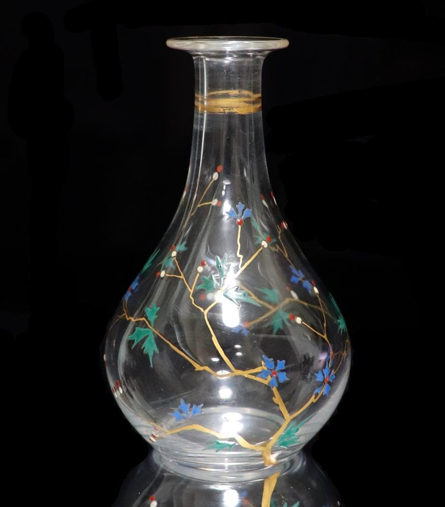 オールド・バカラ 1900年頃 金彩エナメル 花瓶 ミニチュア アンティーク