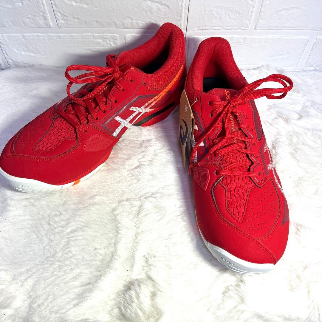 アシックスasics プレステージライト4 ワイド　 オムニ　クレー　赤　テニス