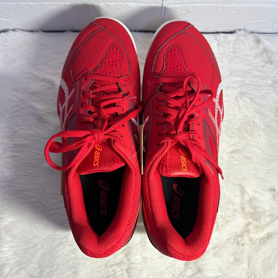 アシックスasics プレステージライト4 ワイド　 オムニ　クレー　赤　テニス