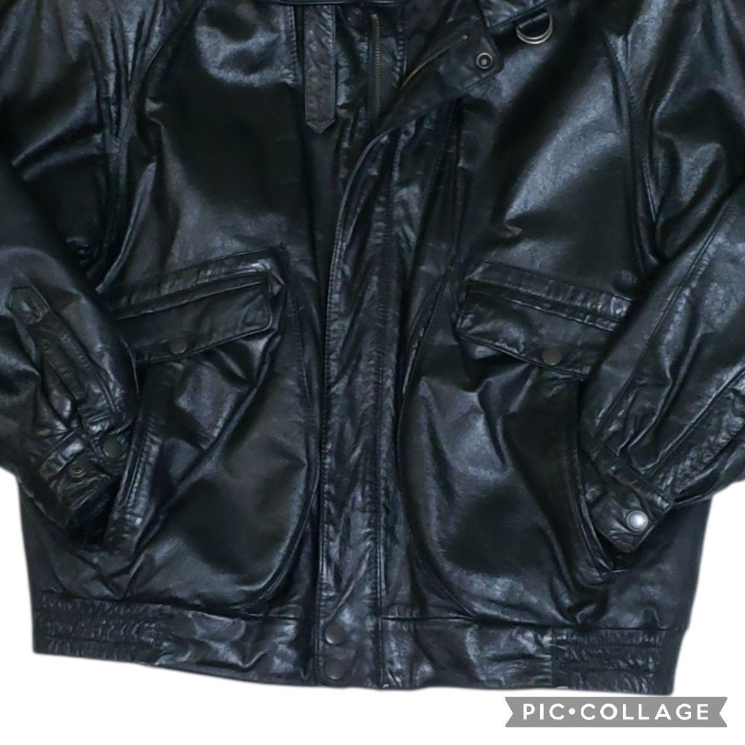 牛革　チンストラップ　Dポケット　短丈　レザージャケット G-1&A-2モチーフ