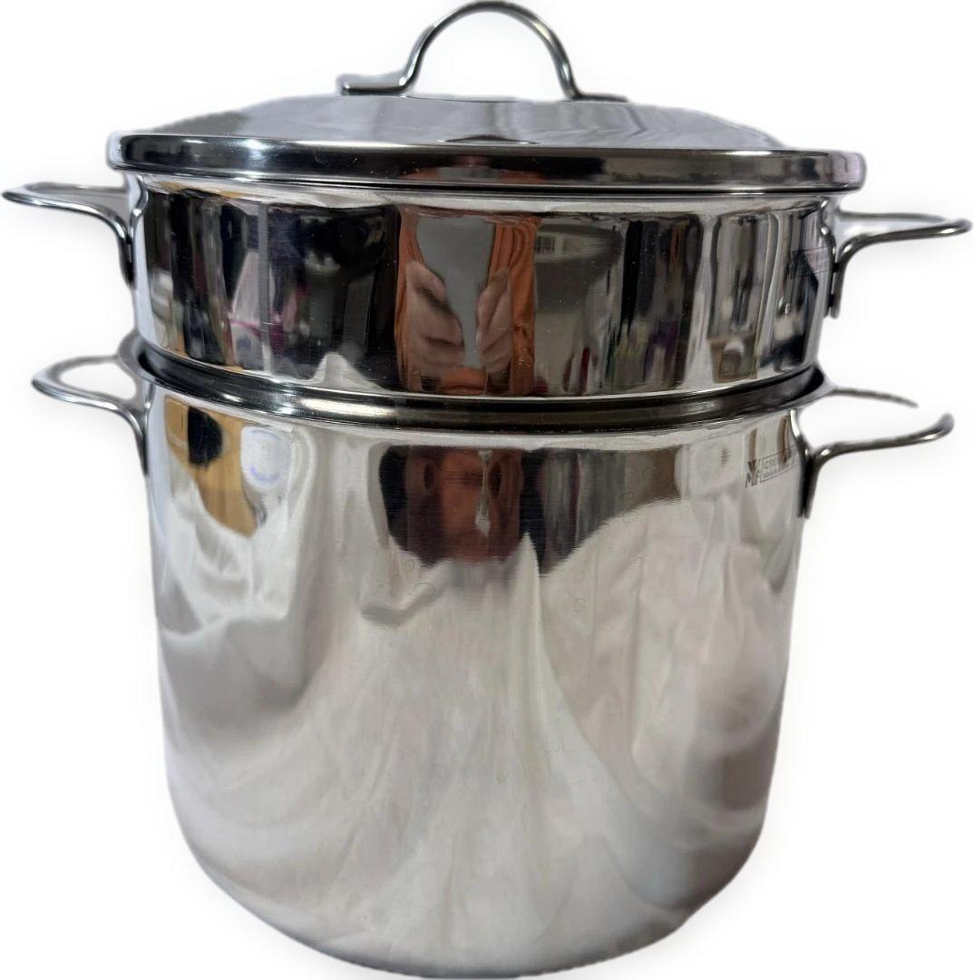 【WMF】ステンレス パスタパン 約20cm 両手鍋 ざる付き ドイツ製 高品質