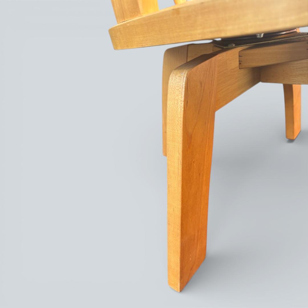 大川家具 回転ダイニングチェア 肘付 幅58cm 天然木 送料込②