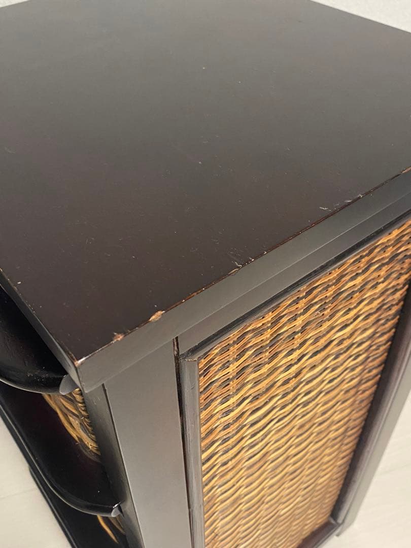 ニッセン　アジア風 レトロ　籐家具 ラタン チェスト　縦型 引き出し4個