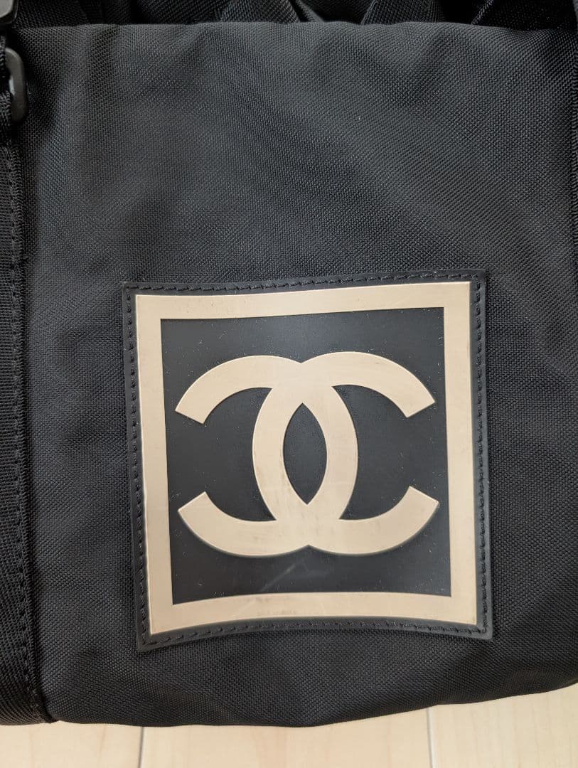 CHANEL ブラック ボストンバッグ　スポーツライン