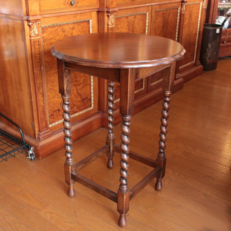 ラウンドサイドテーブル Φ52cm 丸形 花台 ツイストレッグ 627-021