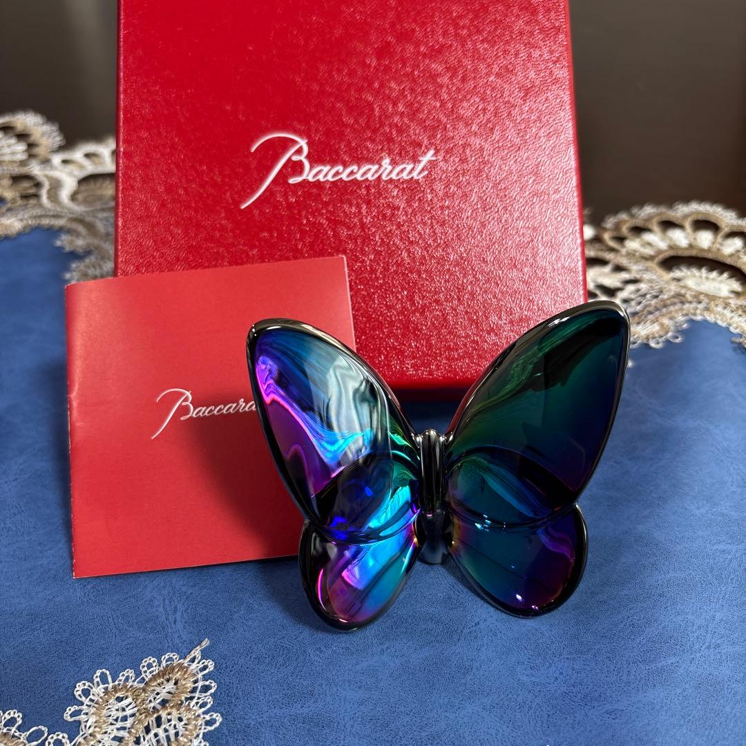 Baccarat バカラ　ラッキーバタフライ　スカラベブルー