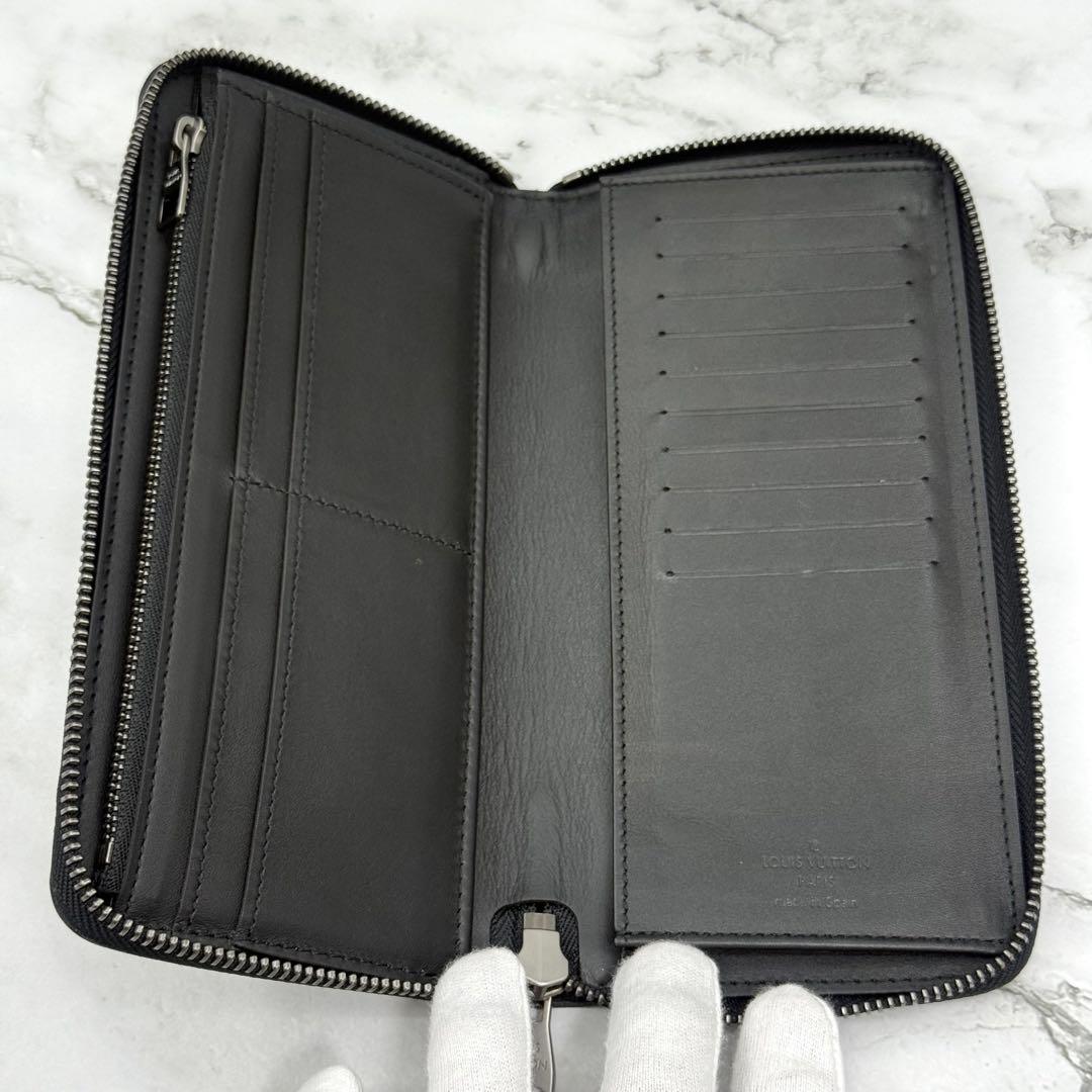 【新品同様】ルイヴィトン 長財布 ジッピー ヴェルティカル ダミエ アンフィニ