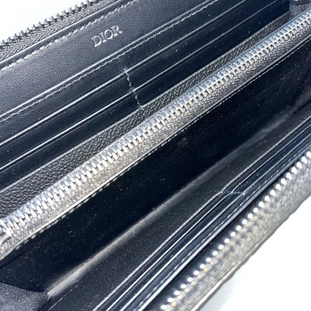 ディオール　グラビティ　長財布　ロングジップウォレット　レザー　ブラック　メンズ