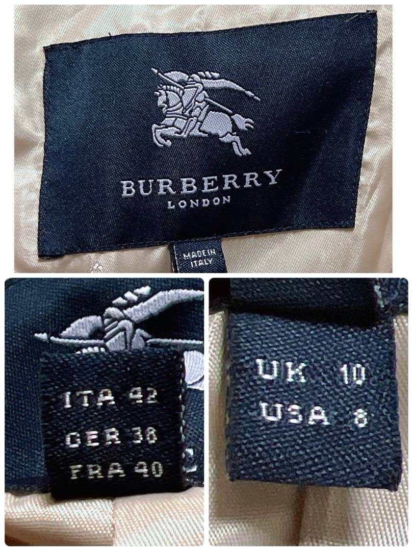 美品　BURBERRY LONDON ノバチェック総柄ウールロングコート　ホース
