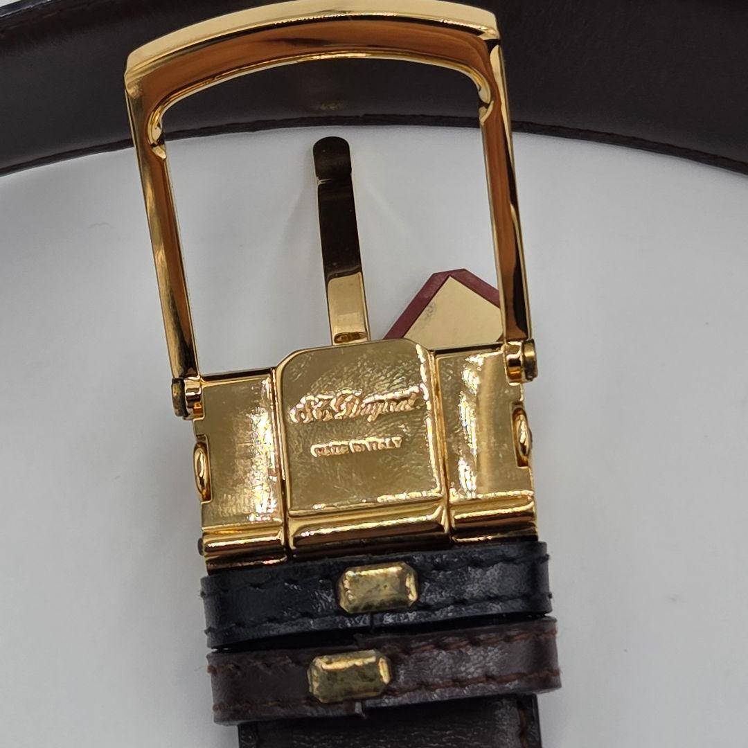 【美品】 エスティーデュポン S.T.DUPONT レザーベルト ブラック