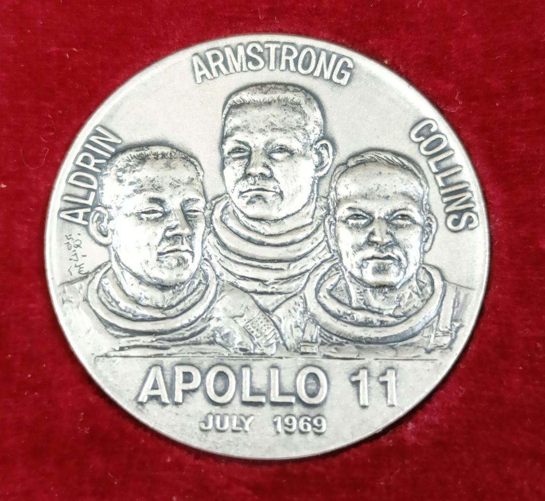 1969年 アポロ11号 月着陸記念メダル　純銀製 35.5g　松本微章工業