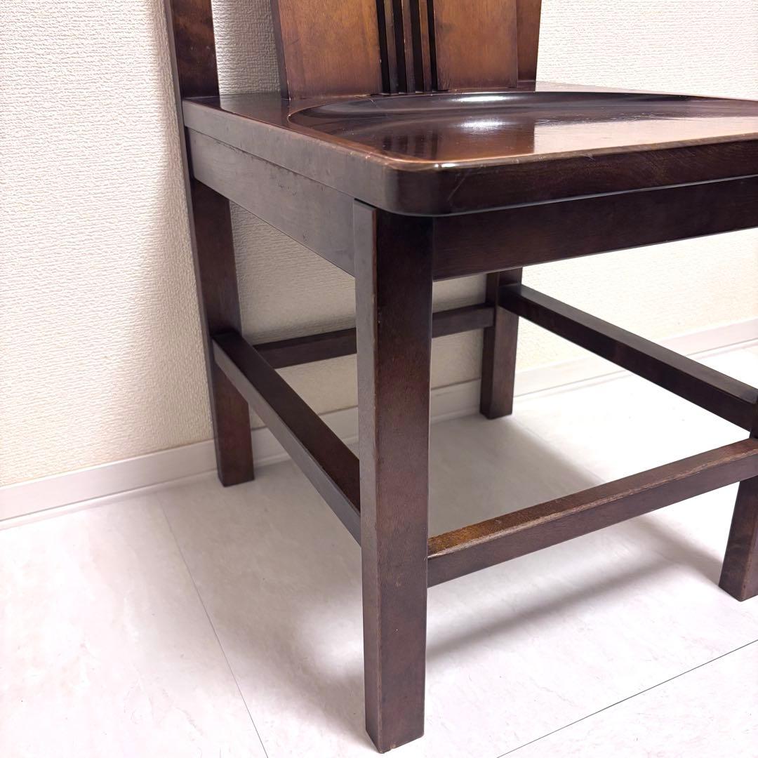 希少⭐️ 星野民藝 アームレスチェア 樺材 ダイニングハイバック 安楽椅子 レトロ