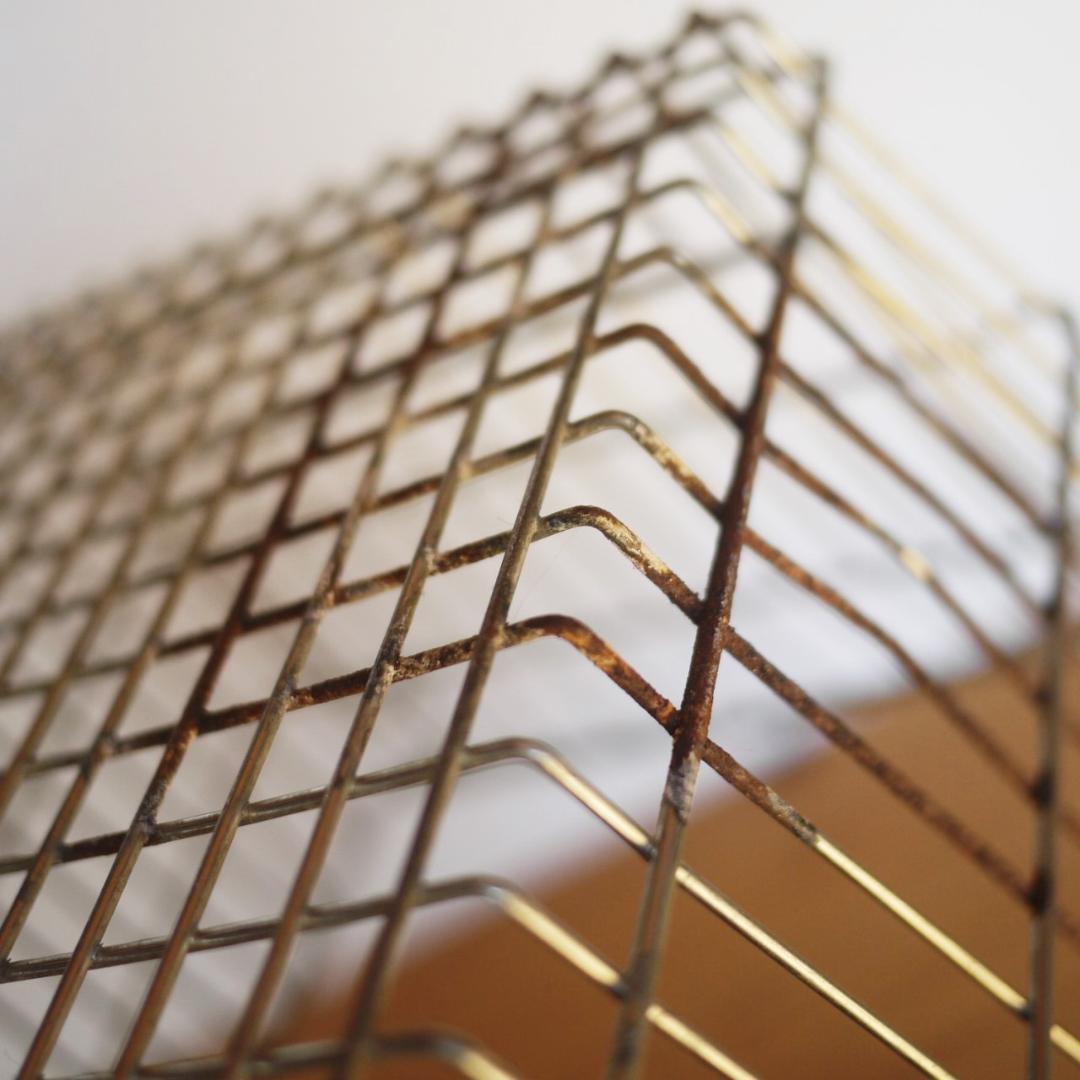 ドイツ ワイヤバスケット 2P　ショッピングかご ドイツヴィンテージ