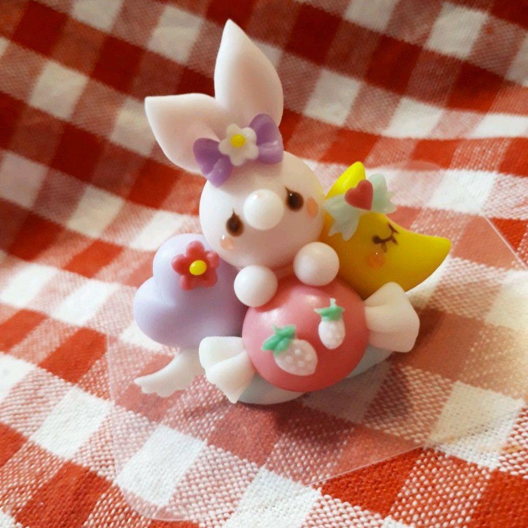 キャンディうさぎ(ピンク)♡仲良しお月様