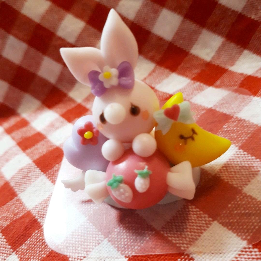 キャンディうさぎ(ピンク)♡仲良しお月様