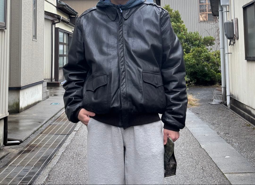 80s llbean a2 レザー　ビックサイズ　46 美品