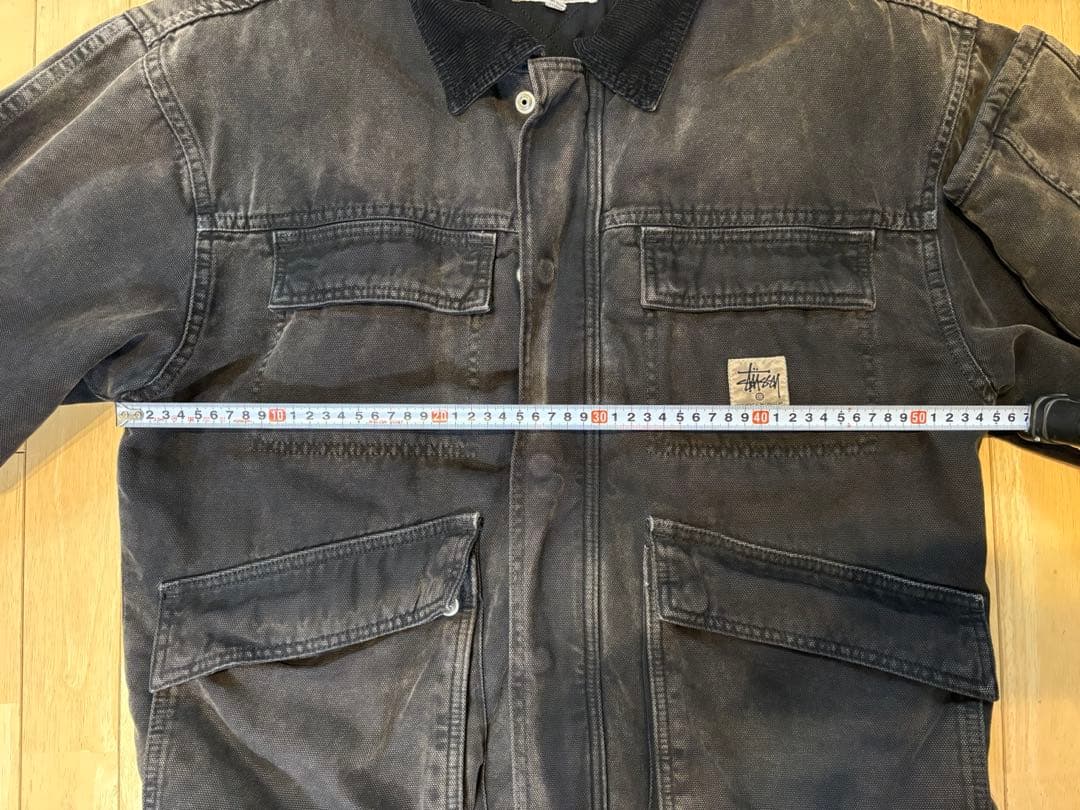 stussy washed canvas shop jacket 黒 ブラック