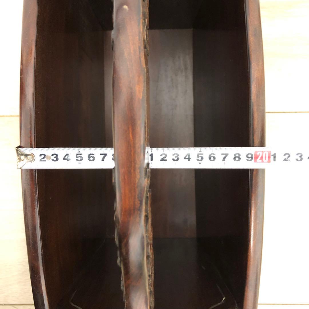 軽井沢彫り　マガジンラック　アンティーク　和風　工芸品　伝統工芸　桜