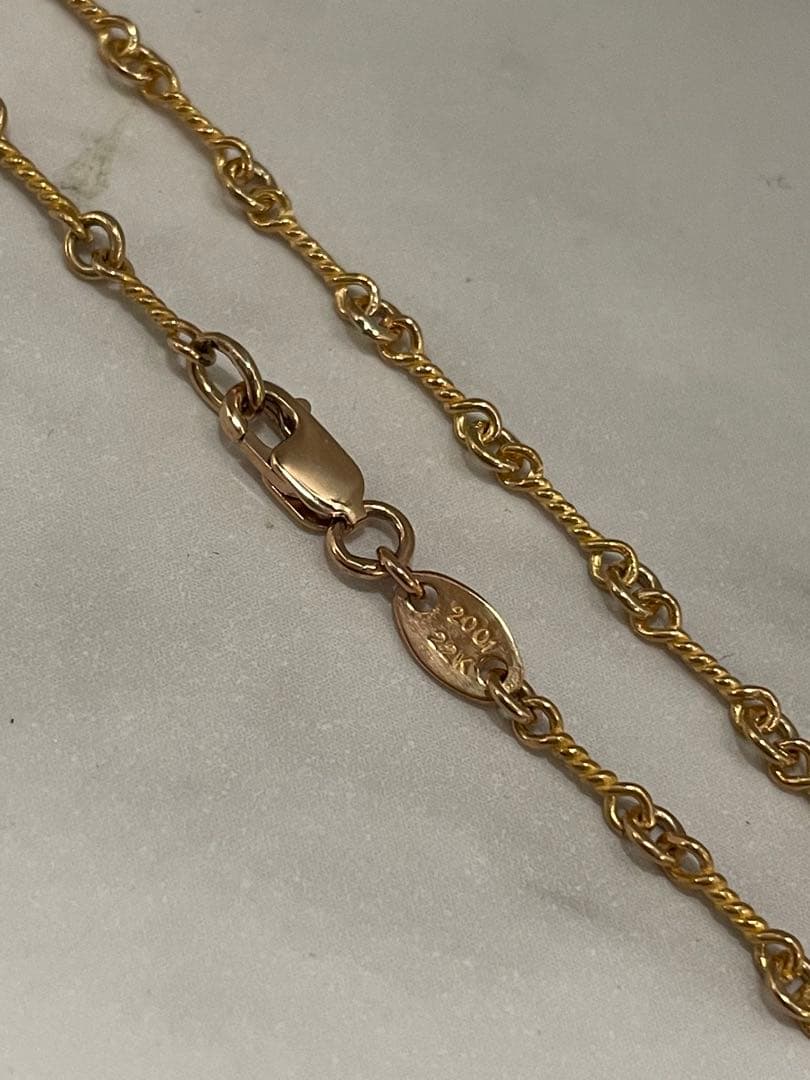 22k ツイストチェーン 20インチ ノーブランド　ネックレス
