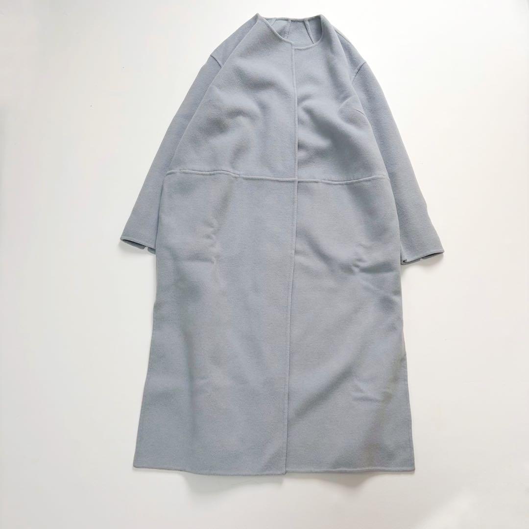 ドゥーズィエムクラス　victorian リバーロングノーカラーコート　36