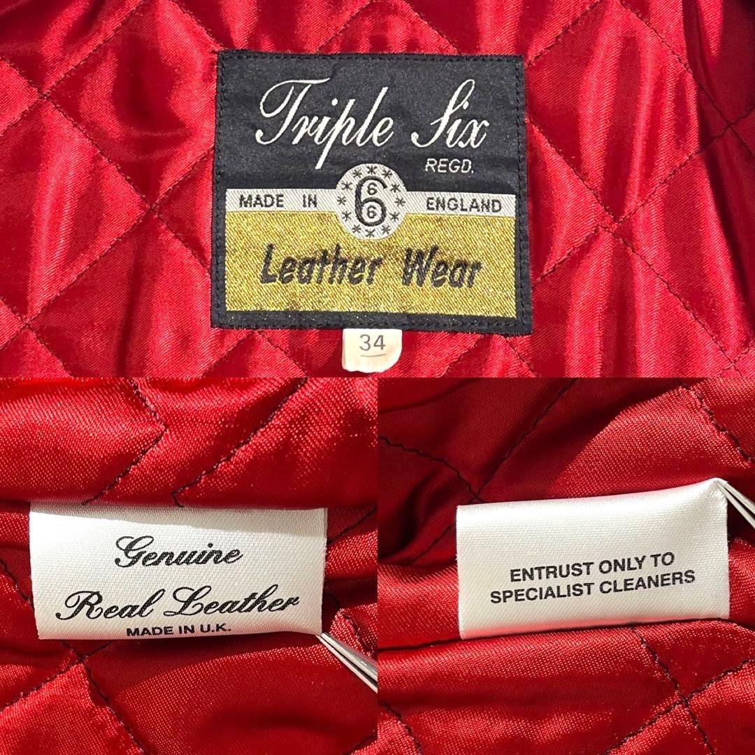 極美品✨ 666 トリプルシックス ダブルライダースジャケット 34サイズ