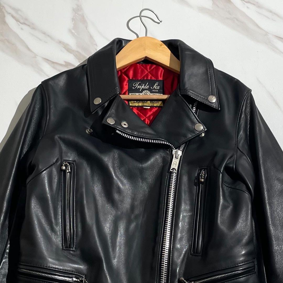 極美品✨ 666 トリプルシックス ダブルライダースジャケット 34サイズ